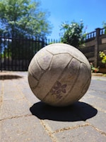 A row of freshly crafted volleyballs drying under soft natural light.