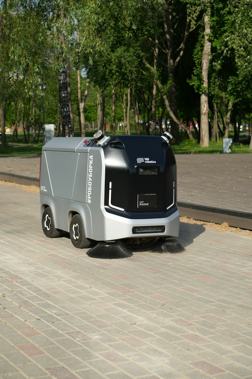 an electric vehicle parked on the side of the road