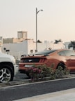two cars parked on the side of the road