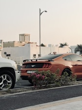 two cars parked on the side of the road