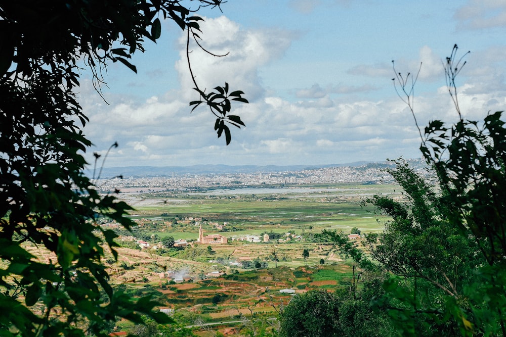 a view of a city from a hill