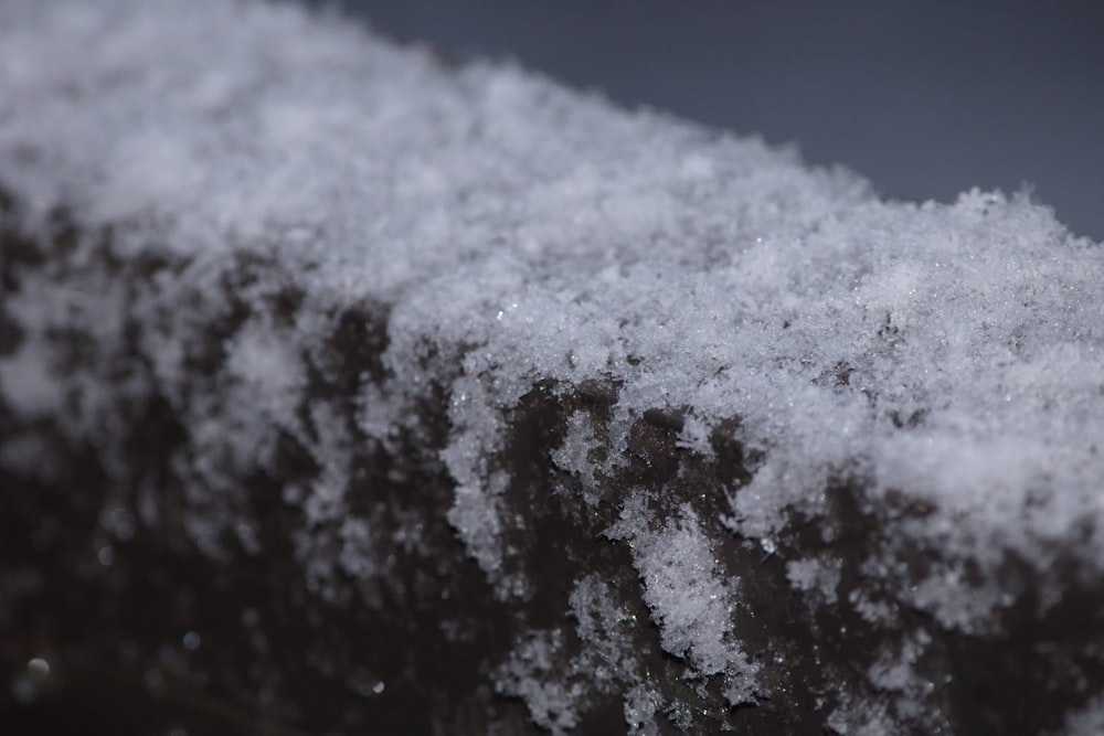 a close up of a snow covered surface