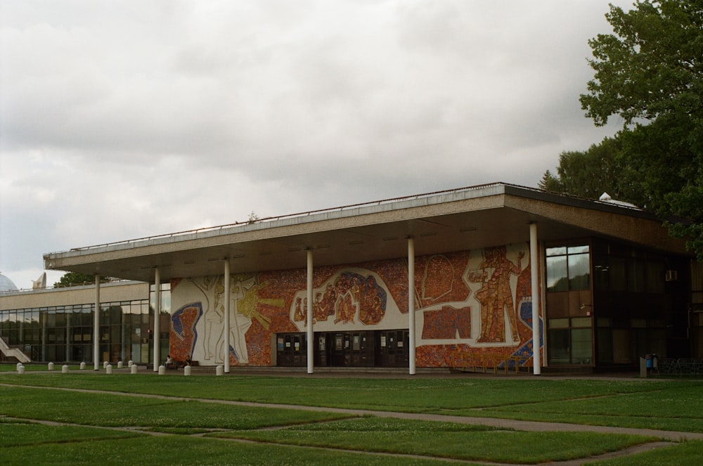 a building with a mural on the side of it