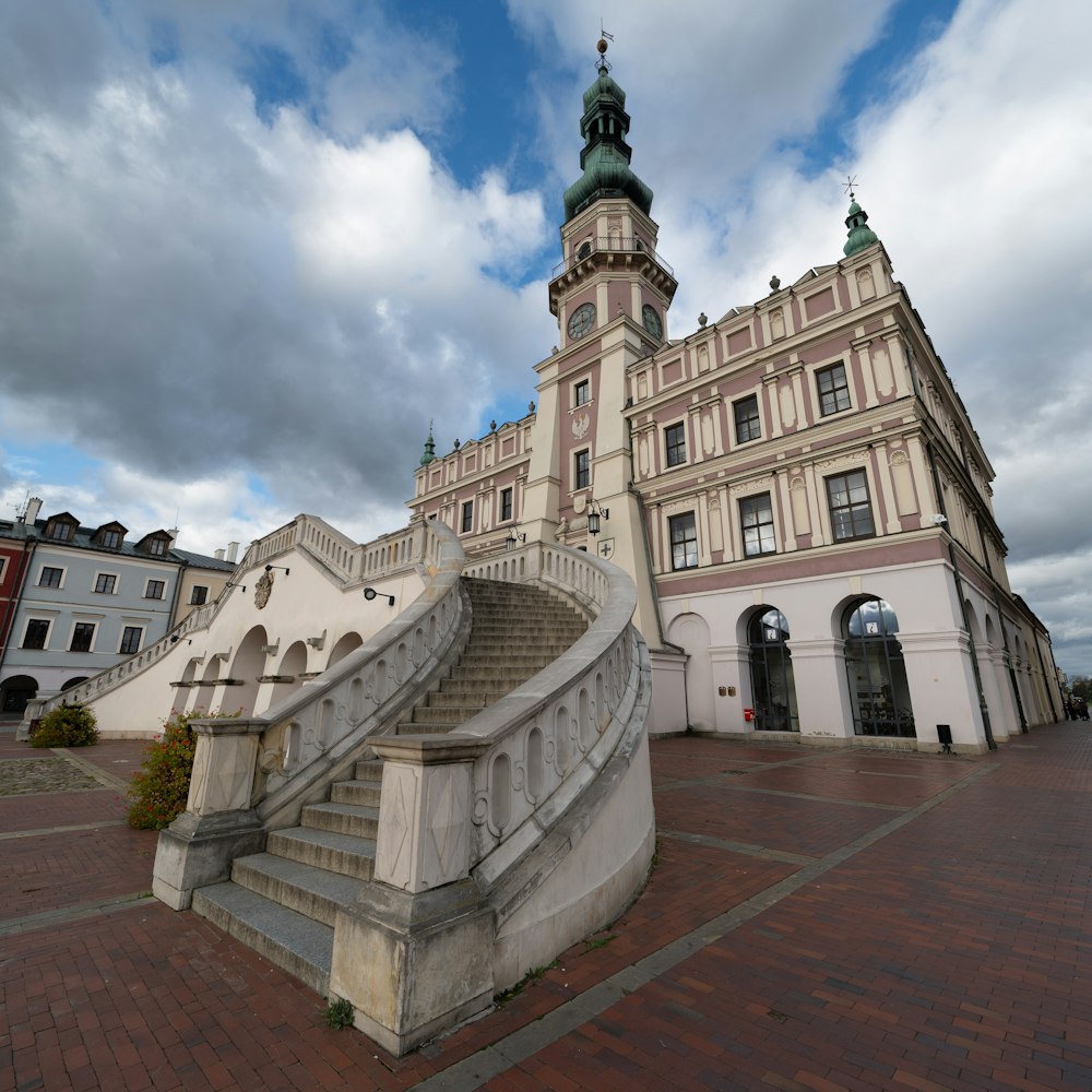 a large building with a clock tower on top of it