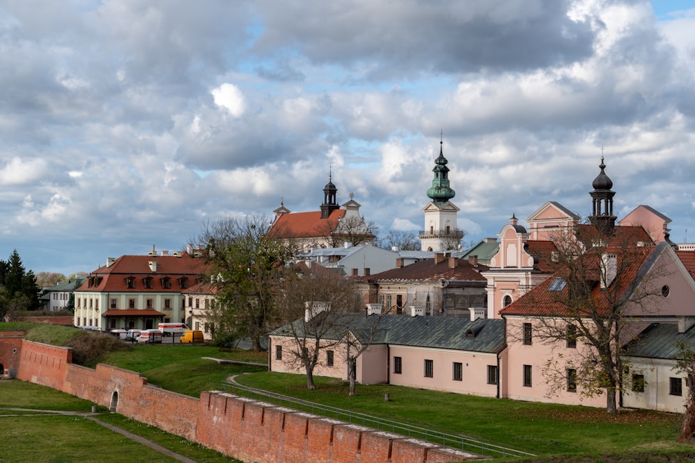 a view of a city from a hill