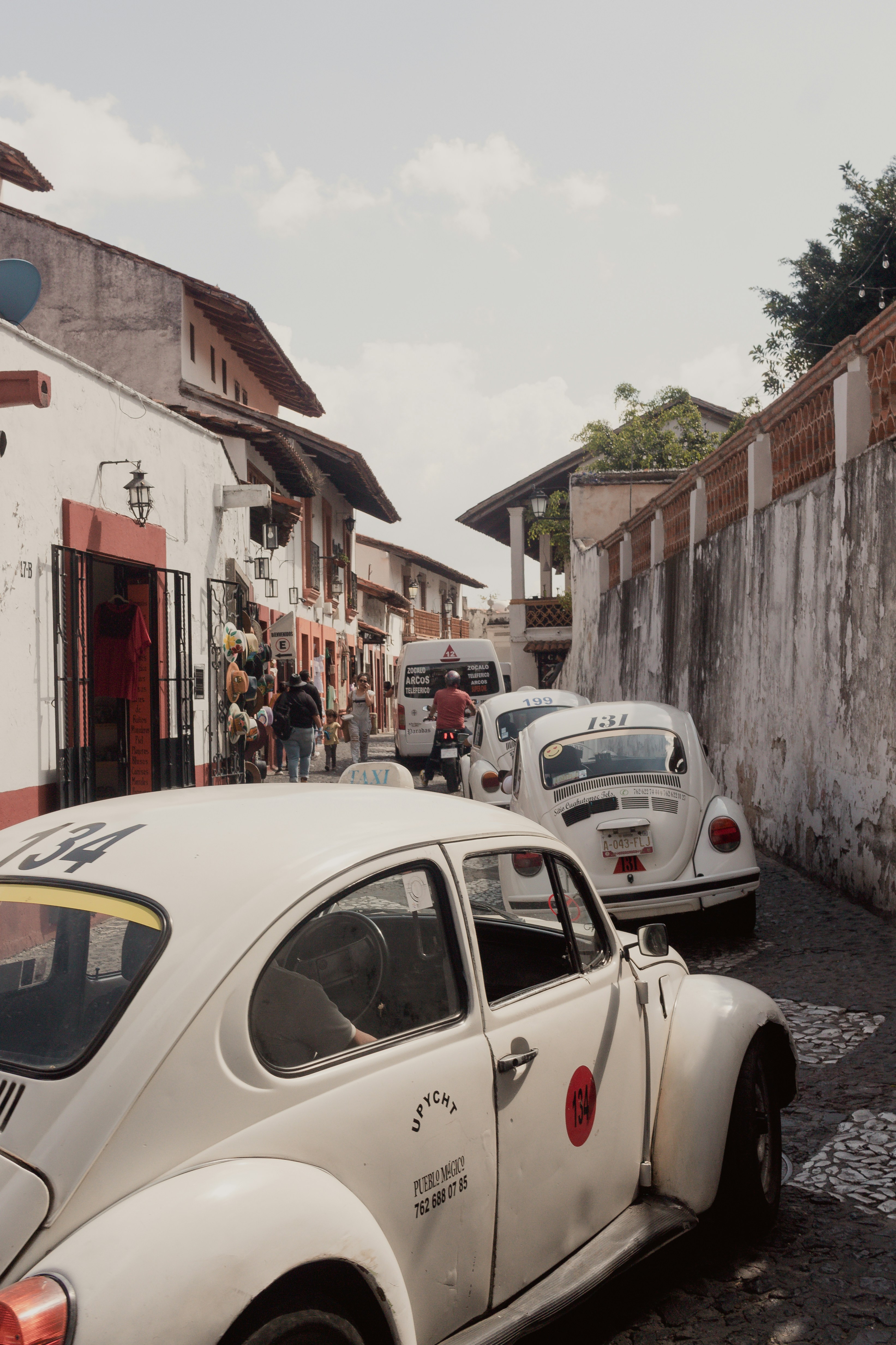 Paisaje de Vochos y Casas de Taxco de Alarcón, Guerrero. México