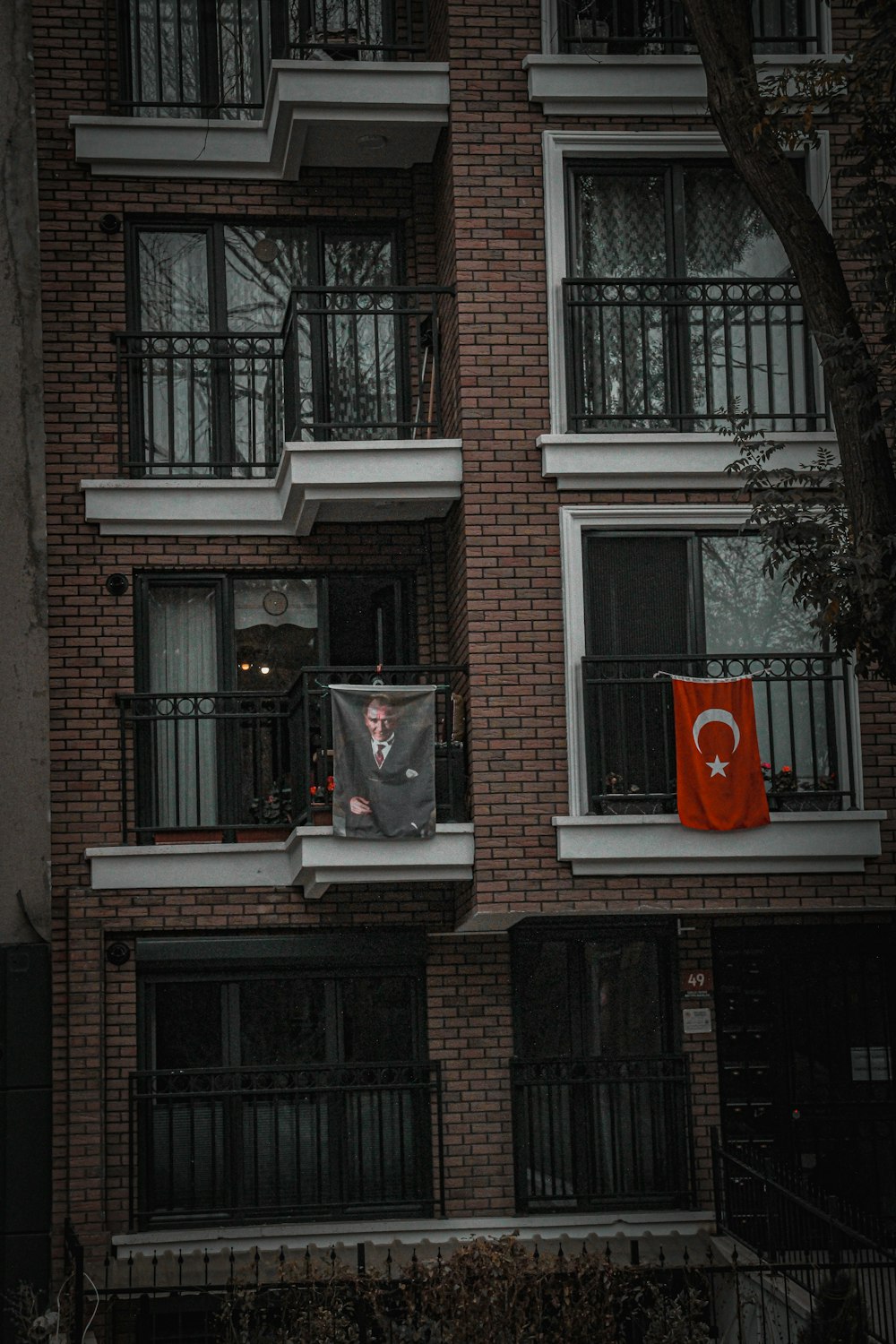 an apartment building with balconies and balconies on the balconies