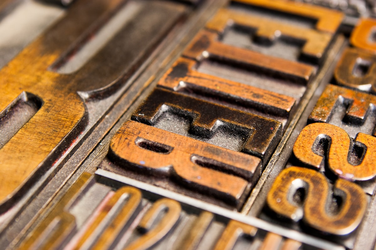Letterpress type and impression detail