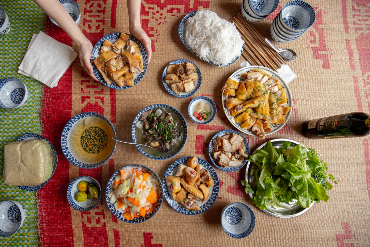Vietnamese special meal on Tet holiday