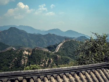 A scenic view of the Great Wall of China.