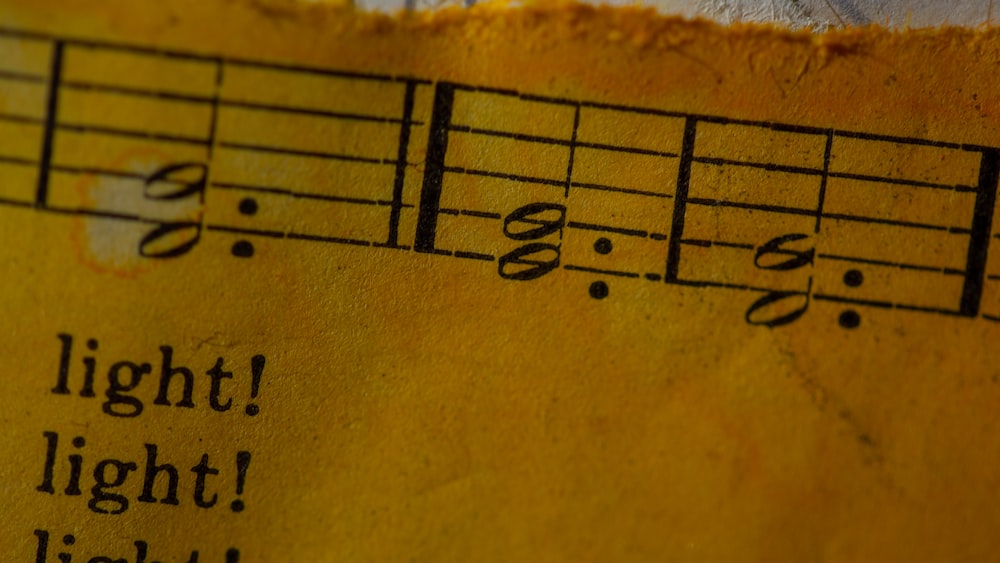a close up of a sheet of music