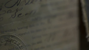 A close-up of an apostille stamp on a certified document.
