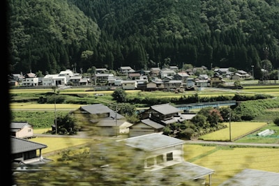 Traditional houses and lush greenery of Nirukhe village