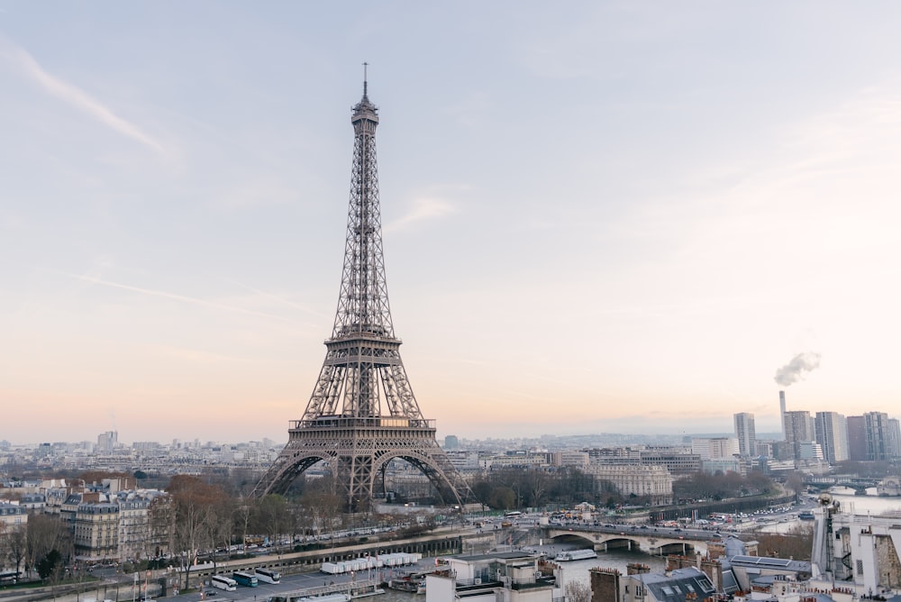 the eiffel tower towering over the city of paris