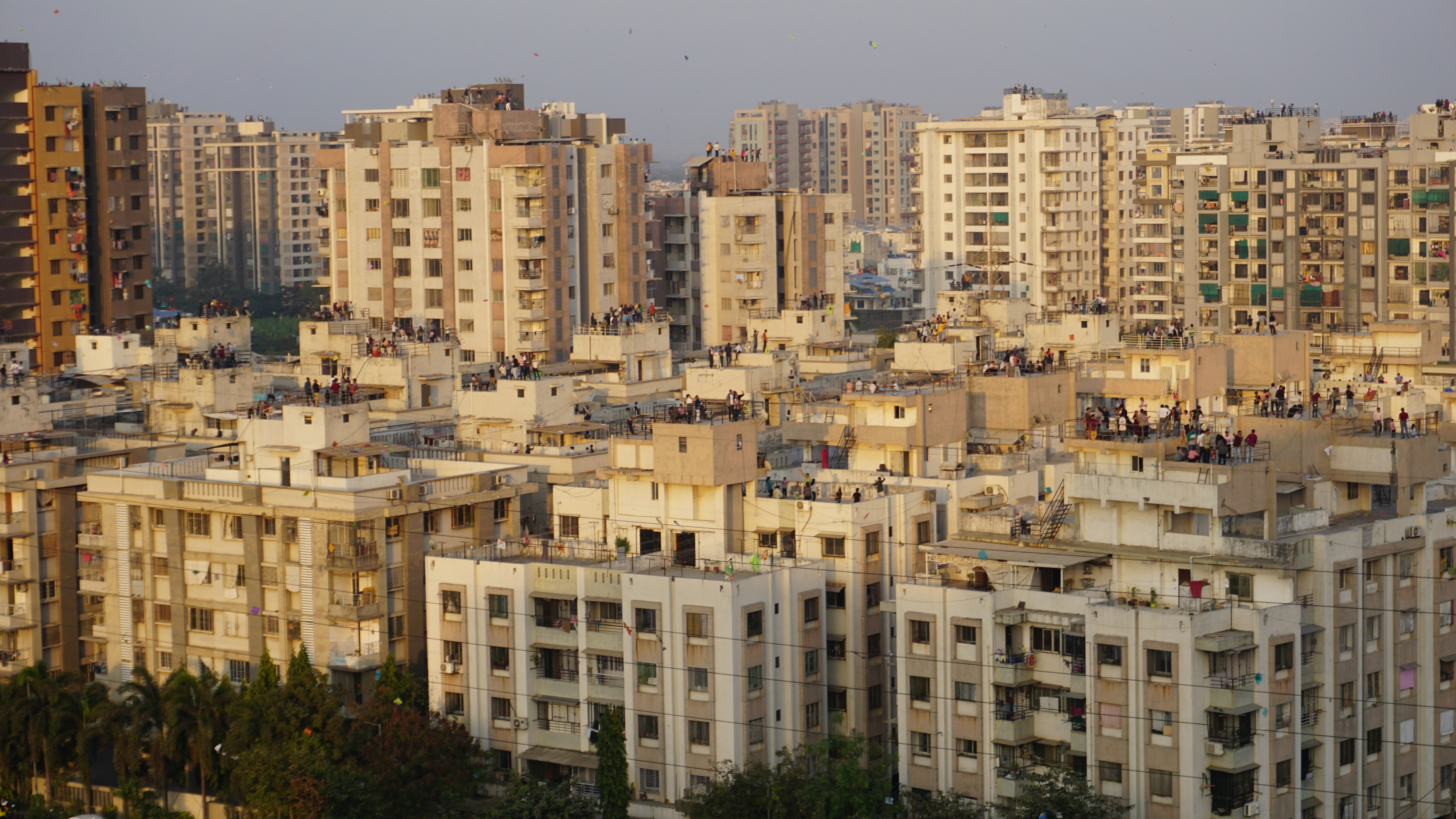 a view of a city with lots of tall buildings