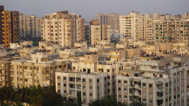 a view of a city with lots of tall buildings