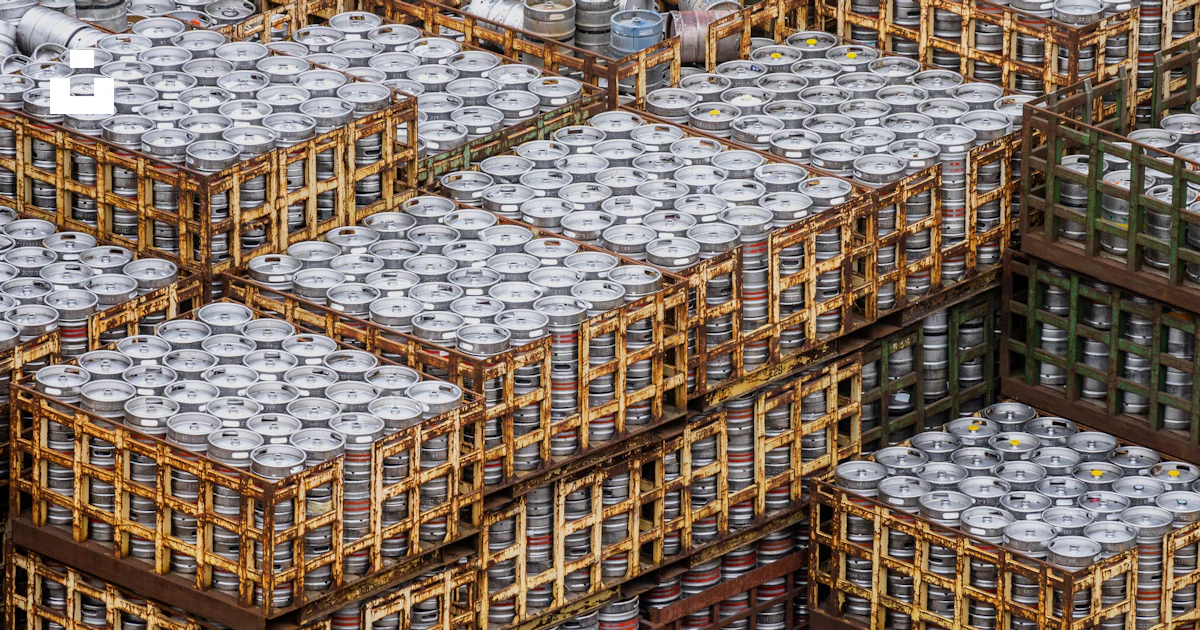 Beer Stack Outs A large amount of cans of beer stacked on top of each other photo ...