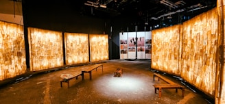 A beautifully lit room featuring glowforge.shop LED panels.