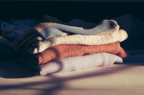 Neatly folded laundry