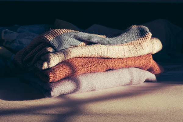 Neatly folded laundry and towels