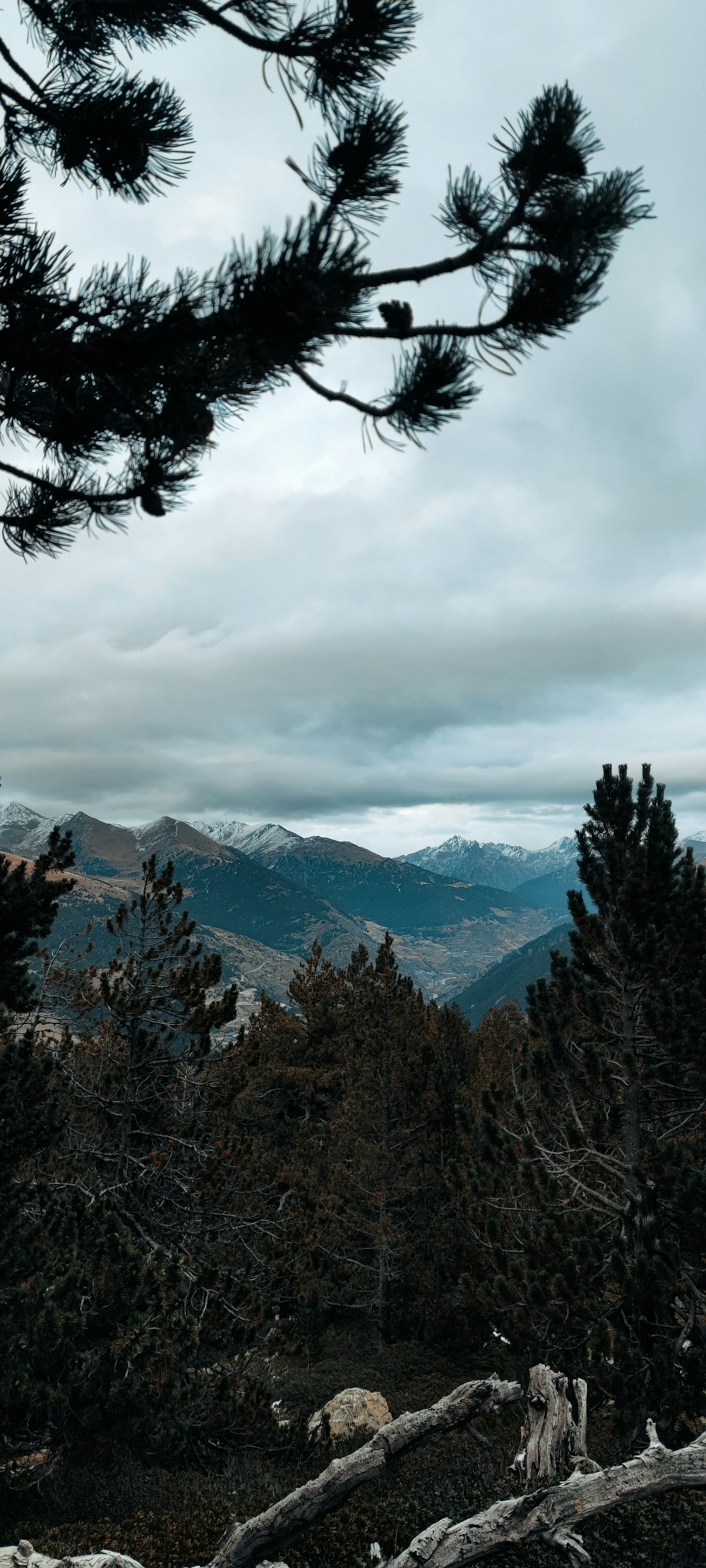 a view of a mountain range from a distance