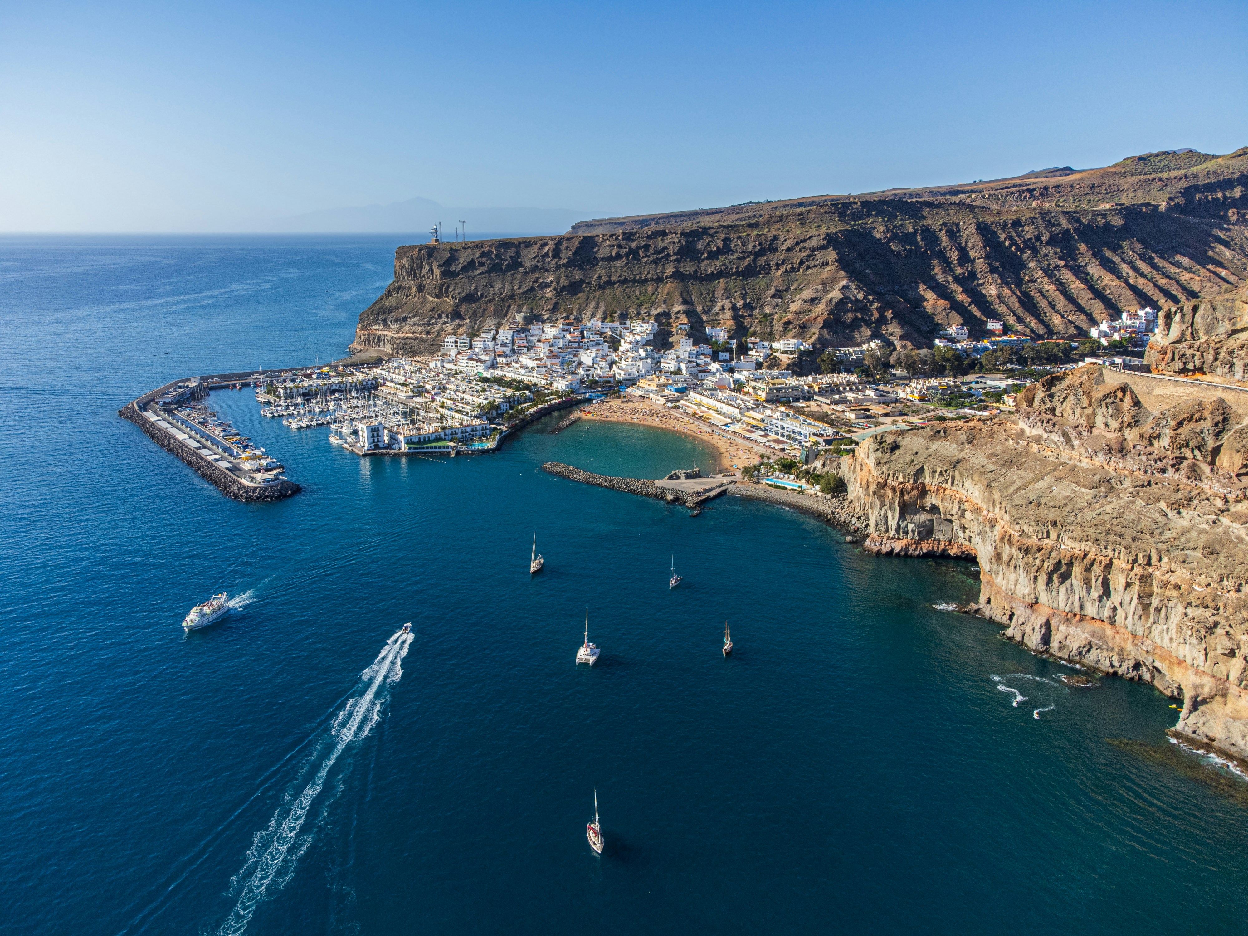 a large body of water with boats in it
