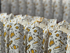 a close up of a bunch of paper bags