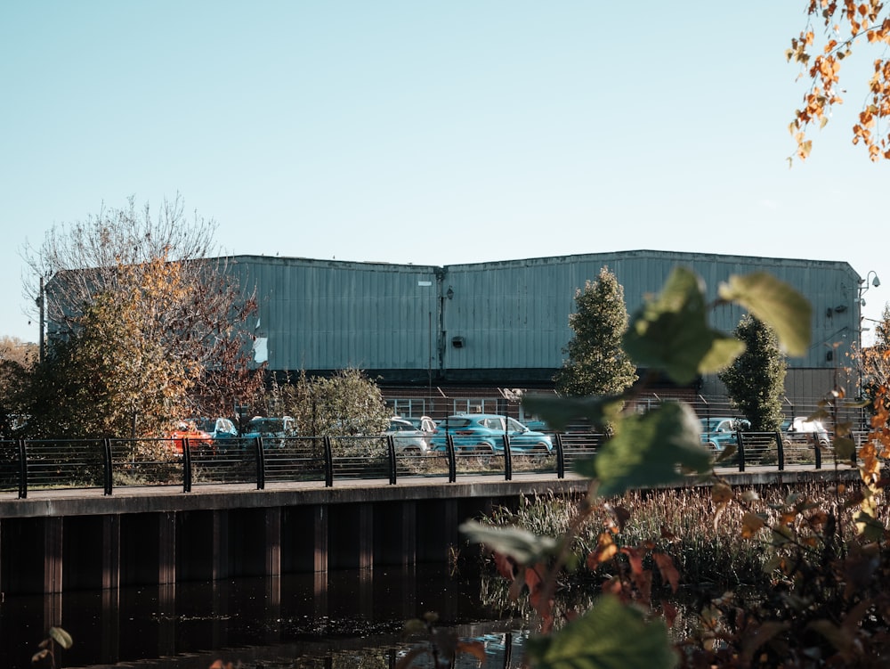 a building with cars parked in front of it