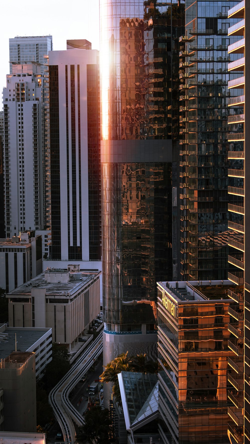 a view of a city from a high rise