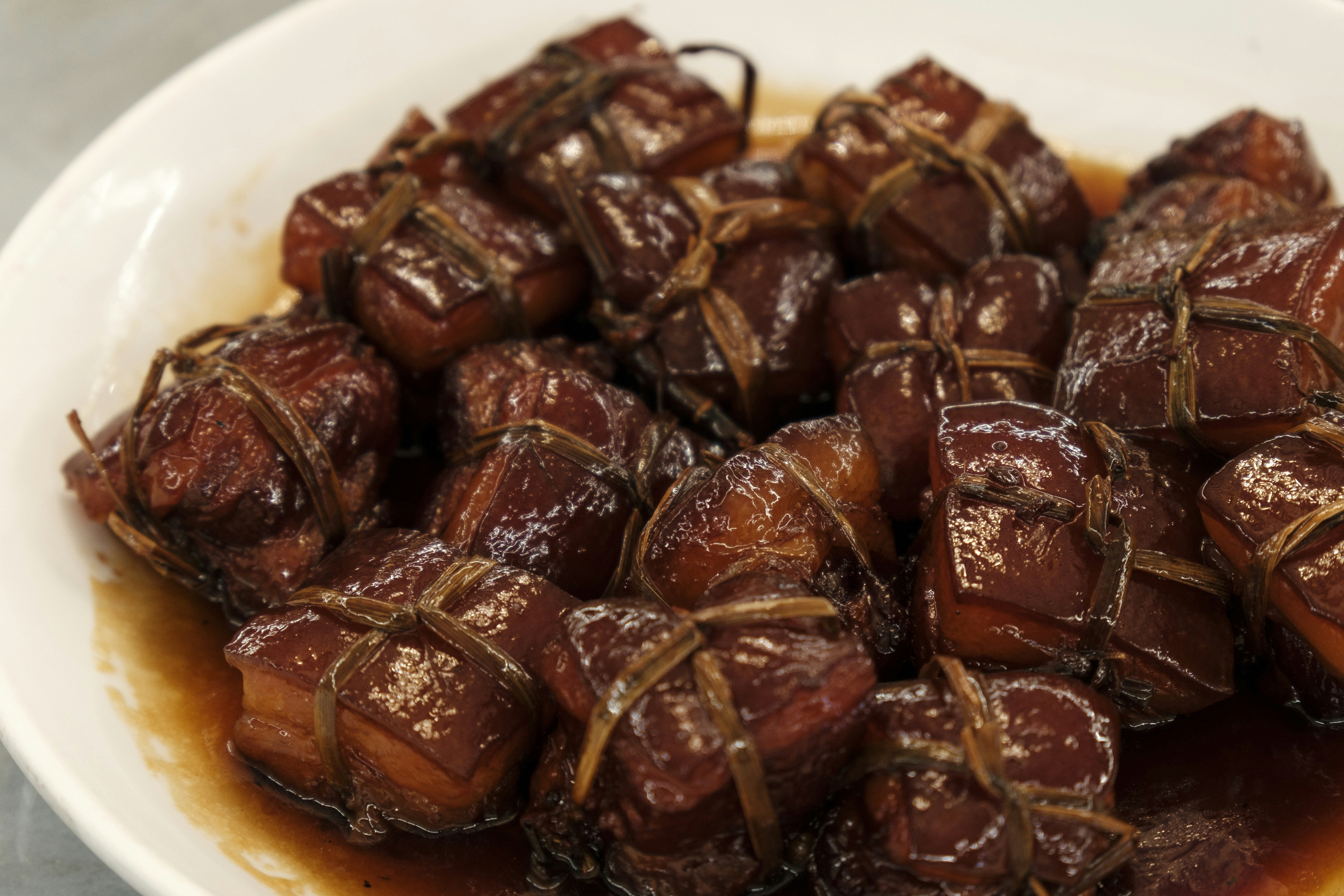 a white plate topped with lots of cooked food