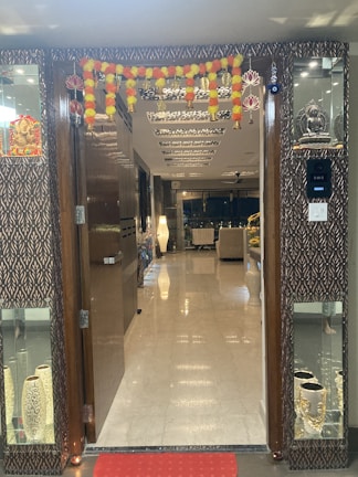 An inviting entrance with vastu-compliant elements welcoming positive energy.