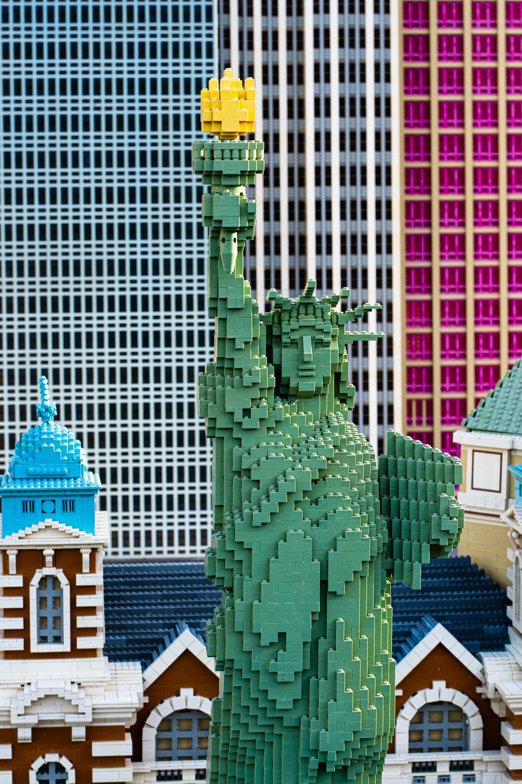 LEGO Statue of Liberty in Miniland at a LEGOLAND park