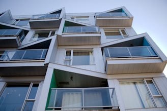 Modern residential building facade with large windows and balconies in Istanbul.