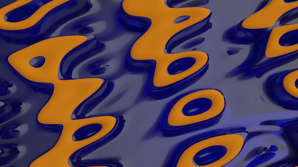 Bright blue and orange abstract design representing digital excellence and brand empowerment.