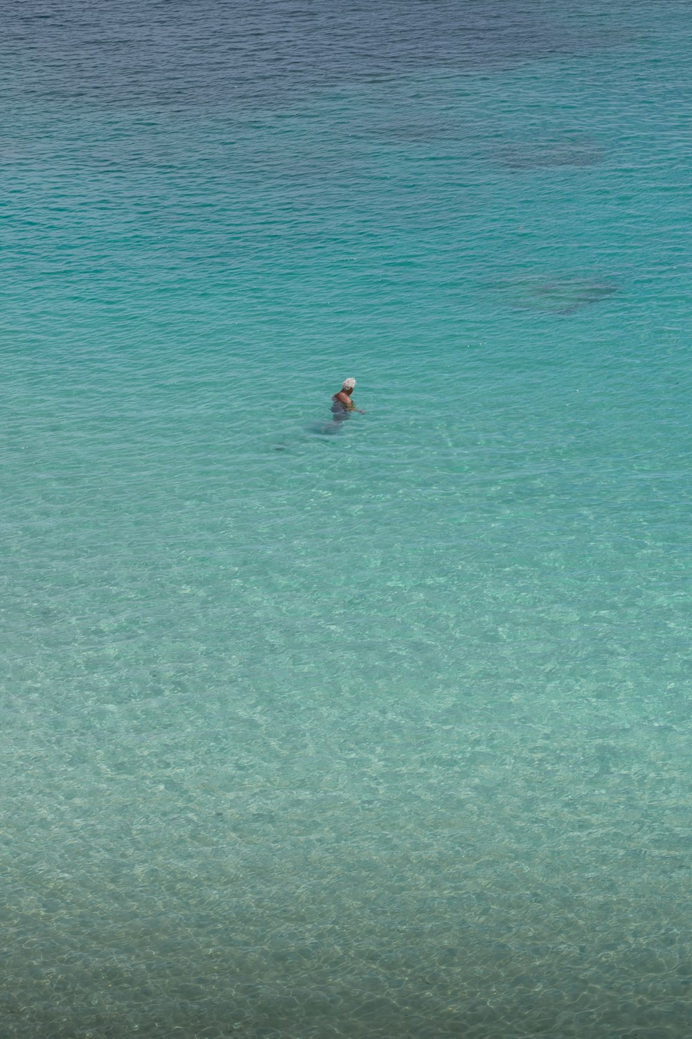 a person swimming in a body of water