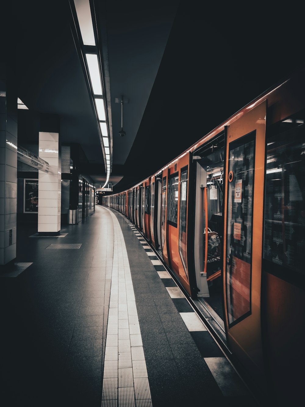 a train is pulling into a train station