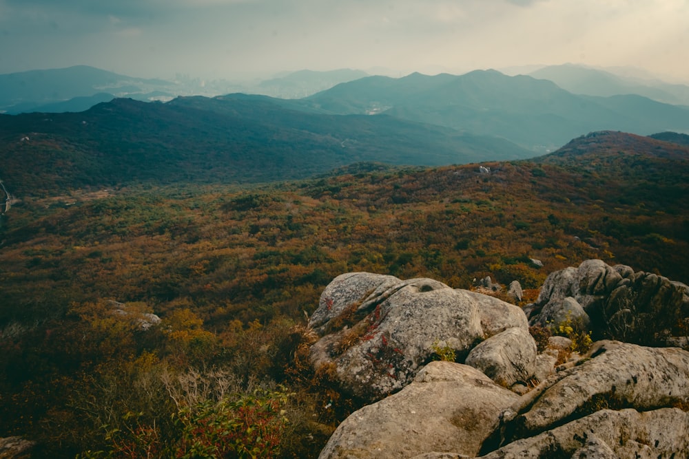 a view of a mountain range from a high point of view