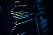 a close up of a computer screen with many lines of code on it
