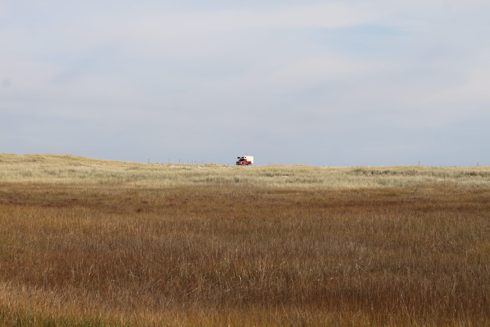 Un tractor en un campo con un fondo de cielo