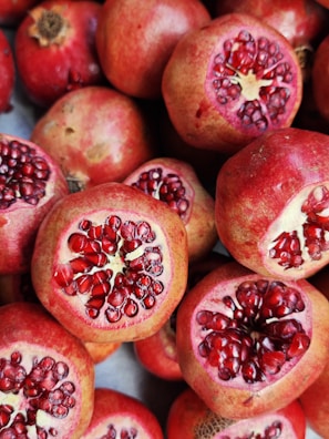 Juicy pomegranates showcasing their rich color.