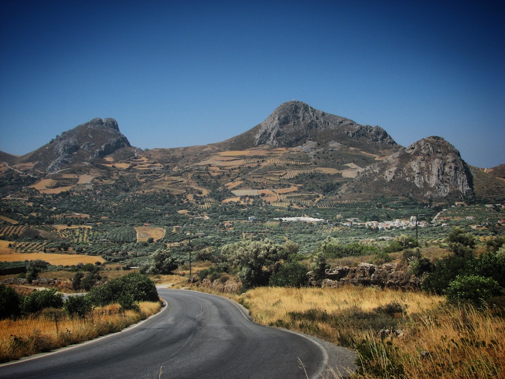 a road in the middle of a mountain range