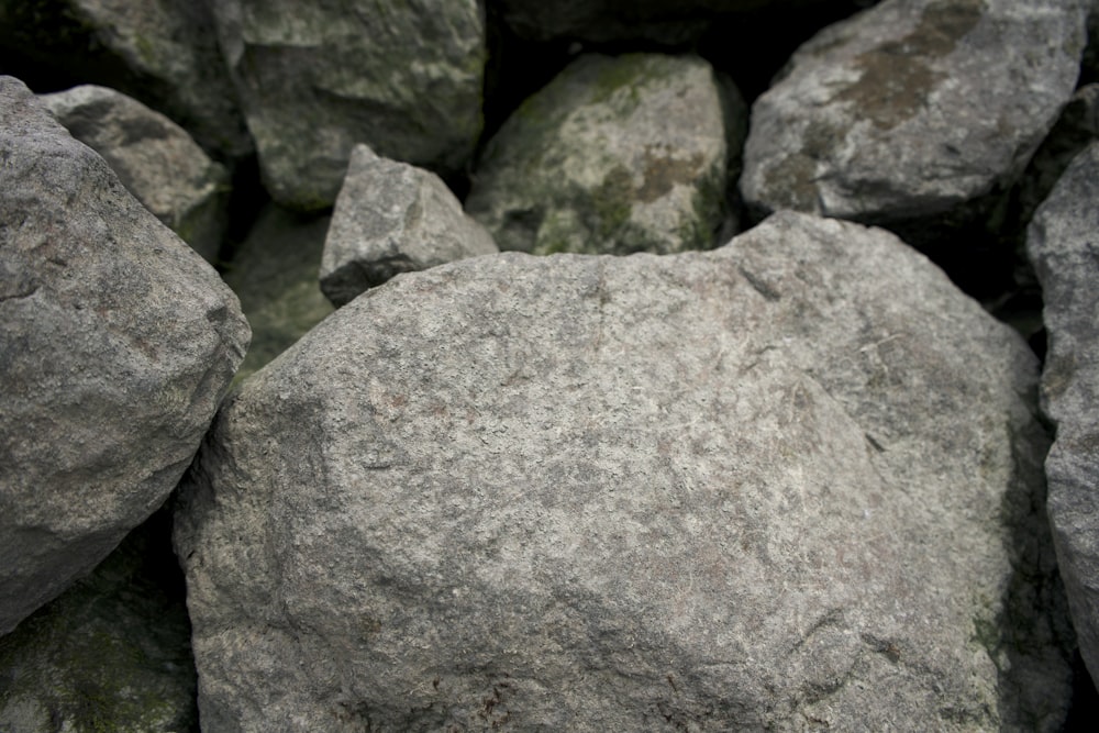 a bunch of rocks that are sitting on the ground