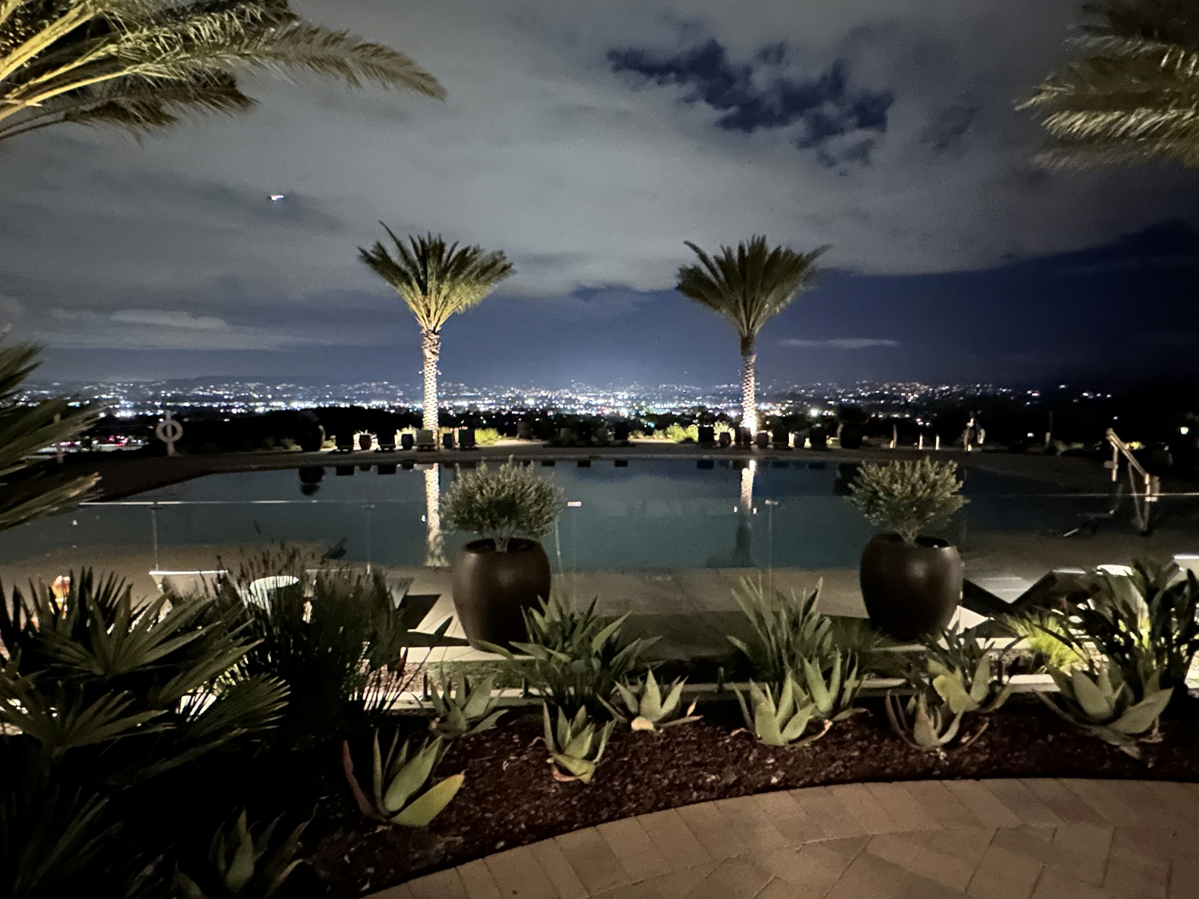 Al Habtoor City luxury hotels and entertainment district at night