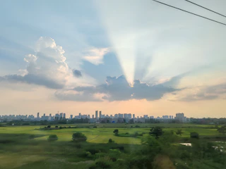 Sunset over the untouched greenbelt fields threatened by development.