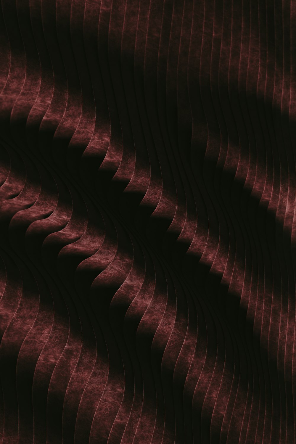 a dark red background with wavy lines