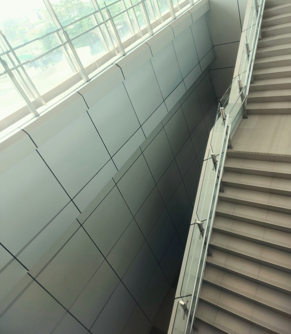 an escalator going up the side of a building