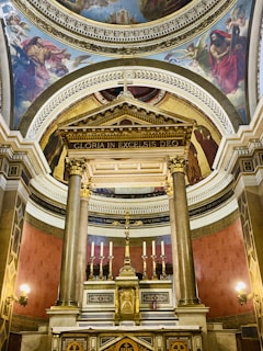 The church altar adorned with centuries-old carvings and delicate religious symbols.