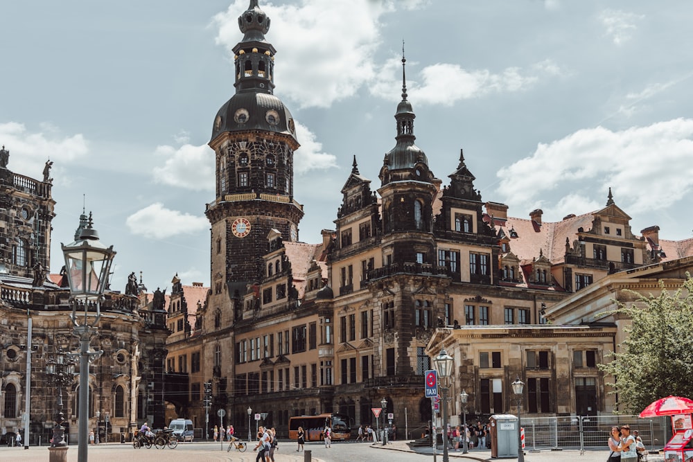 a large building with a clock tower on top of it