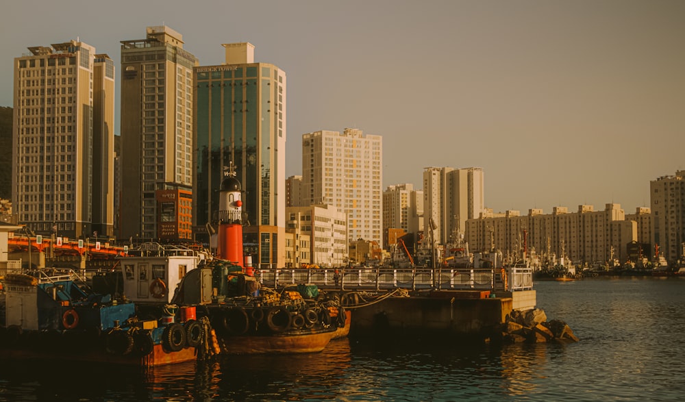 a large body of water next to a city