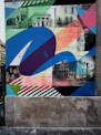 An artistic collage blending Afro-Brazilian cultural motifs with film reels and educational symbols.
